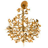 Metal Branch and Leaf Chandelier